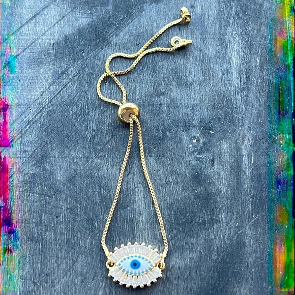Evil Eye 24k gold plated bracelet - Picture 2 of 6